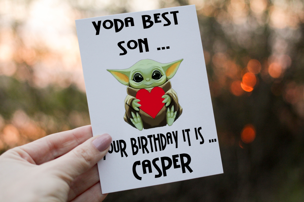 Son Birthday Card, Yoda Card for Son